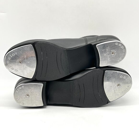 11.5W 11.5 WIDE WIDTH Capezio Womens CG09 Black Leather Oxford Tap Dance‎ Shoes - Picture 9 of 13